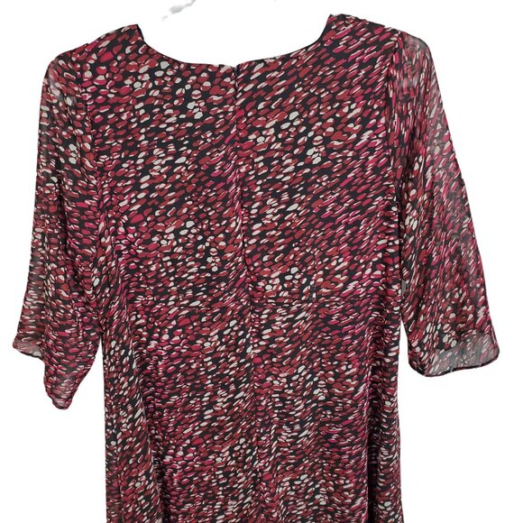 Lane Bryant Size 20 Dress Chiffon Faux Wrap Lined 3/4 Sleeve Flowy Lined Midi - Picture 7 of 10